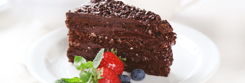 chocolate cake with avocado frosting banner