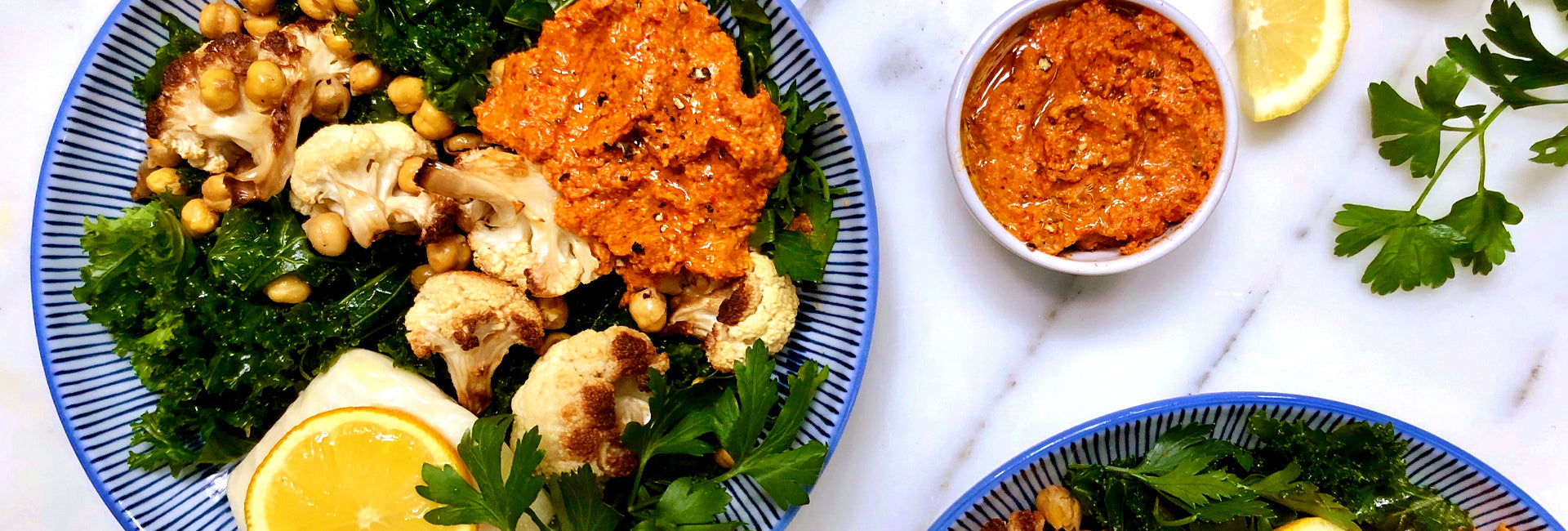 Romesco Sablefish with Roasted Cauliflower, Chickpeas and Kale – Jamieson Vitamins