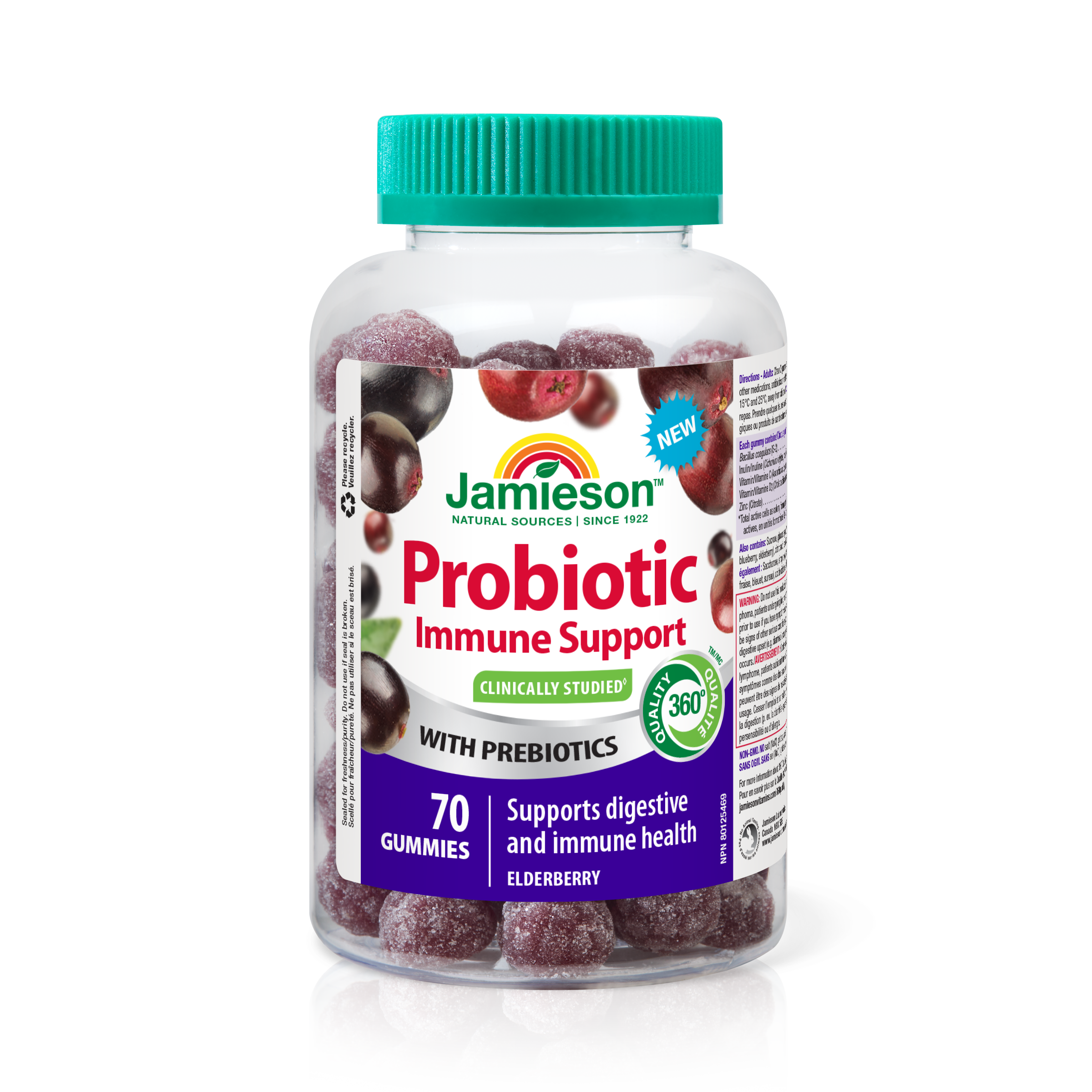 31000101 Jamieson Probiotic Immune Gummy Elderberry Flavour 70 Gummies 10000_R2064_GUM_ProbioticImmune_300cc_BTL_MAIN