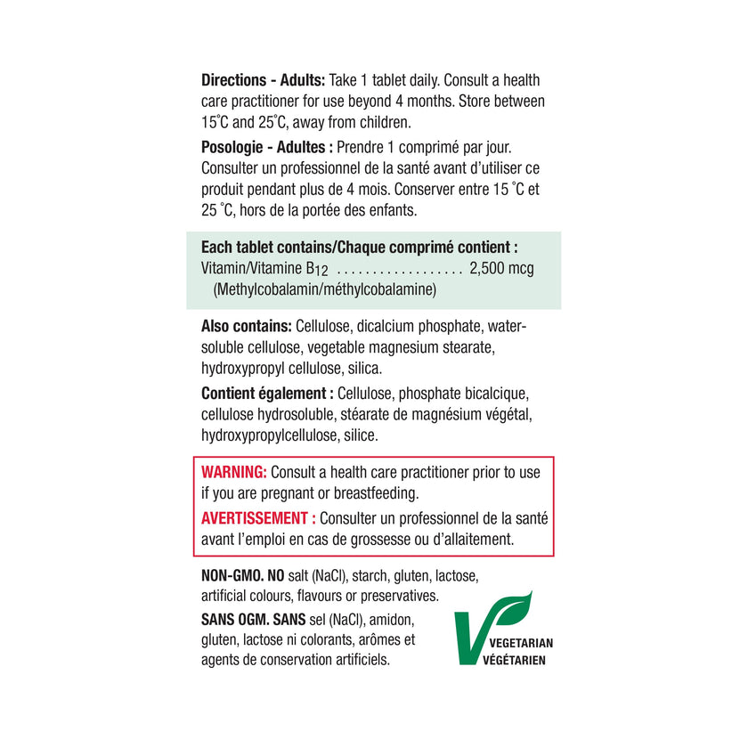 Vitamin B12 2,500 mcg Timed Release Jamieson Vitamins