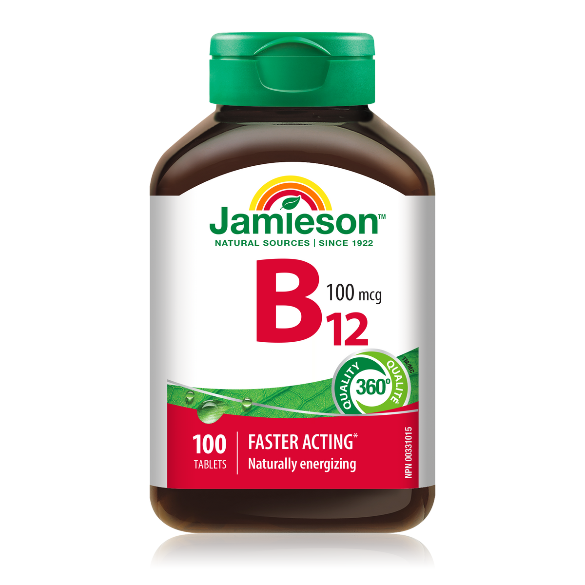 2044 Jamieson Vitamin B12 | Methylcobalamin 100 Tablets 2044_R2063_B12_100mcg_160cc_BTL_MAIN