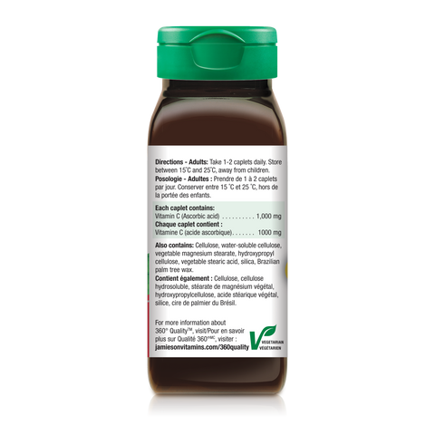 31000242 Jamieson Vitamin C Timed Release Caplets 1,000 mg, 100 ct 2125_J_C_1000mg_TR_250cc_R2122_BTL_DIR