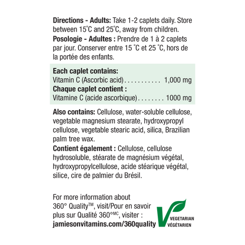31000242 Jamieson Vitamin C Timed Release Caplets 1,000 mg, 100 ct 2125_NFP