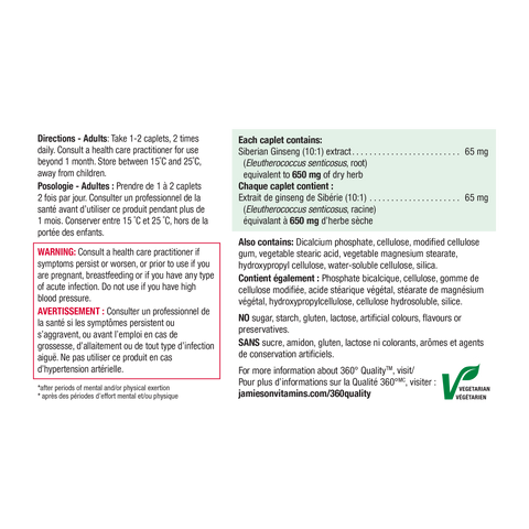 31000243 Jamieson Siberian Ginseng, 100 ct 2130_NFP
