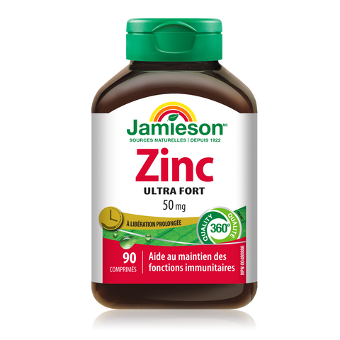31000270 Jamieson Zinc Timed Release 50 mg, 90 ct 2279_R2093_Zinc_50 mg Ultra_TR_160cc_BTL_FR