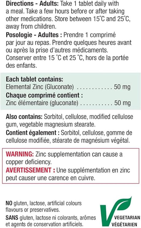 31000277 Jamieson Zinc 50 mg, 100 ct 2330_NFP