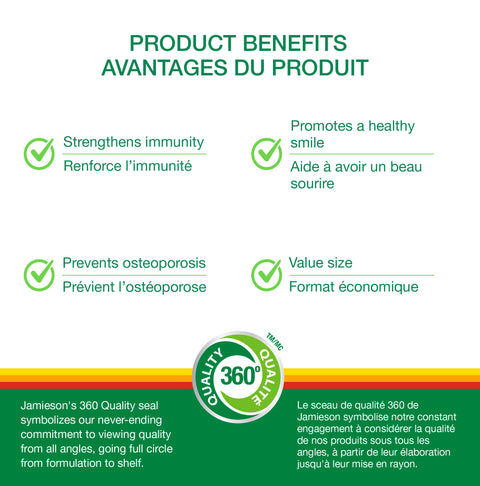 31000631 Jamieson Vitamin D3 1,000 IU Tablet 240188 JV_Canada_Amazon Product Page_7960_Claims