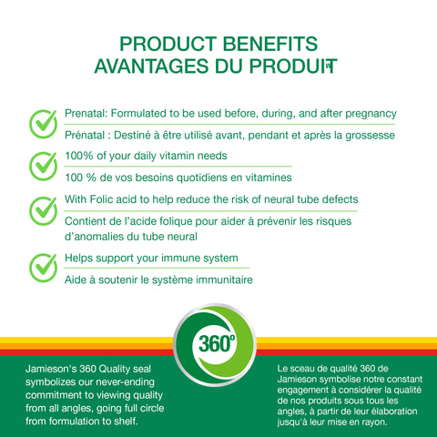 31000326 Jamieson 100% Complete Prenatal Multivitamin, 100 ct 240349_JV_Canada_Amazon_Product Pages_2666_02_R1
