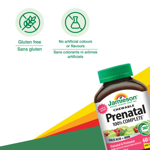 31000639 Jamieson 100% Complete Prenatal Multivitamin Chewable, 60 ct 240541_JV_Canada_Amazon_Q3_Digital Images_7987_Prenatal2