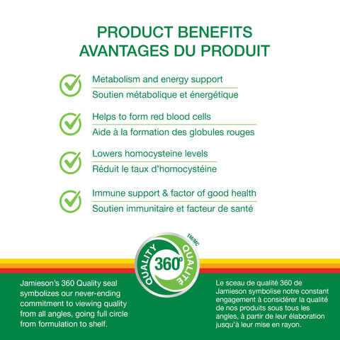 31000416 Jamieson Vitamin B6, Vitamin B12 & Folic Acid, 110 ct 250167_JV_Canada_Amazon_Digital Images - 5326VitB1