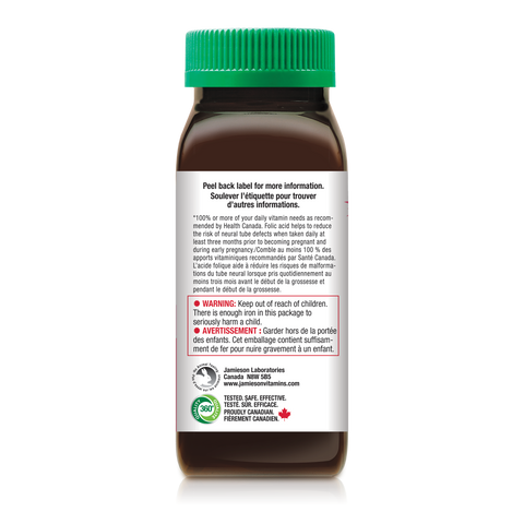 31000326 Jamieson 100% Complete Prenatal Multivitamin, 100 ct 2666_J_BTL_Prenatal_250cc_R2113_DIR