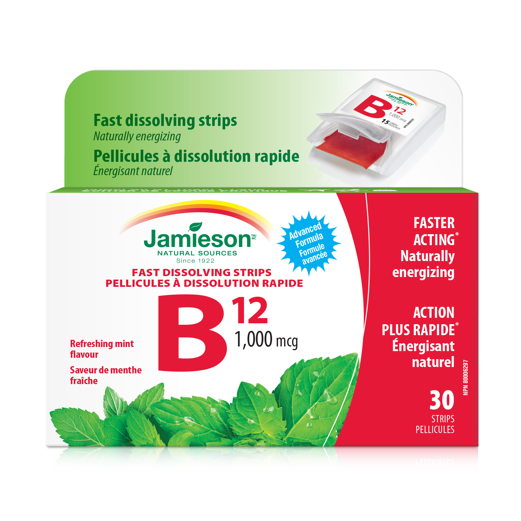 31000342 Jamieson Vitamin B12 Fast Dissolving Strips 1,000 mcg, 30 ct 2777_MAIN