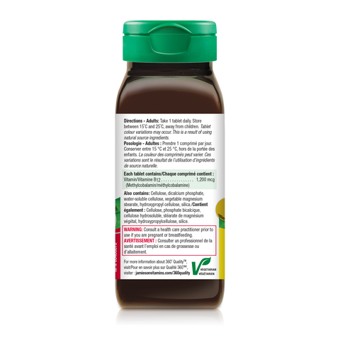 31000349 Jamieson Vitamin B12 Timed Release 1,200 mcg, 80 ct 2823_R2053_B12_1200mcg_TR_160cc_BTL_NFP