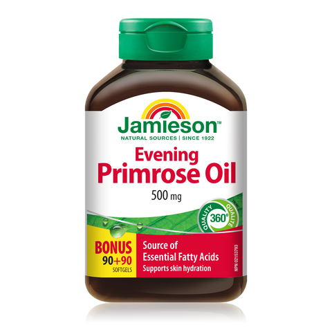 31000354 Jamieson Evening Primrose Oil 500 mg 500 mg, 180 ct 2904_R2114_EveningPrimroseOil_500mg_BONUS_250cc_BTL_EN_MAIN