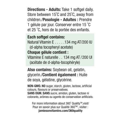 31000226 Jamieson Vitamin E 200 IU, 100 ct 31000226_NFP