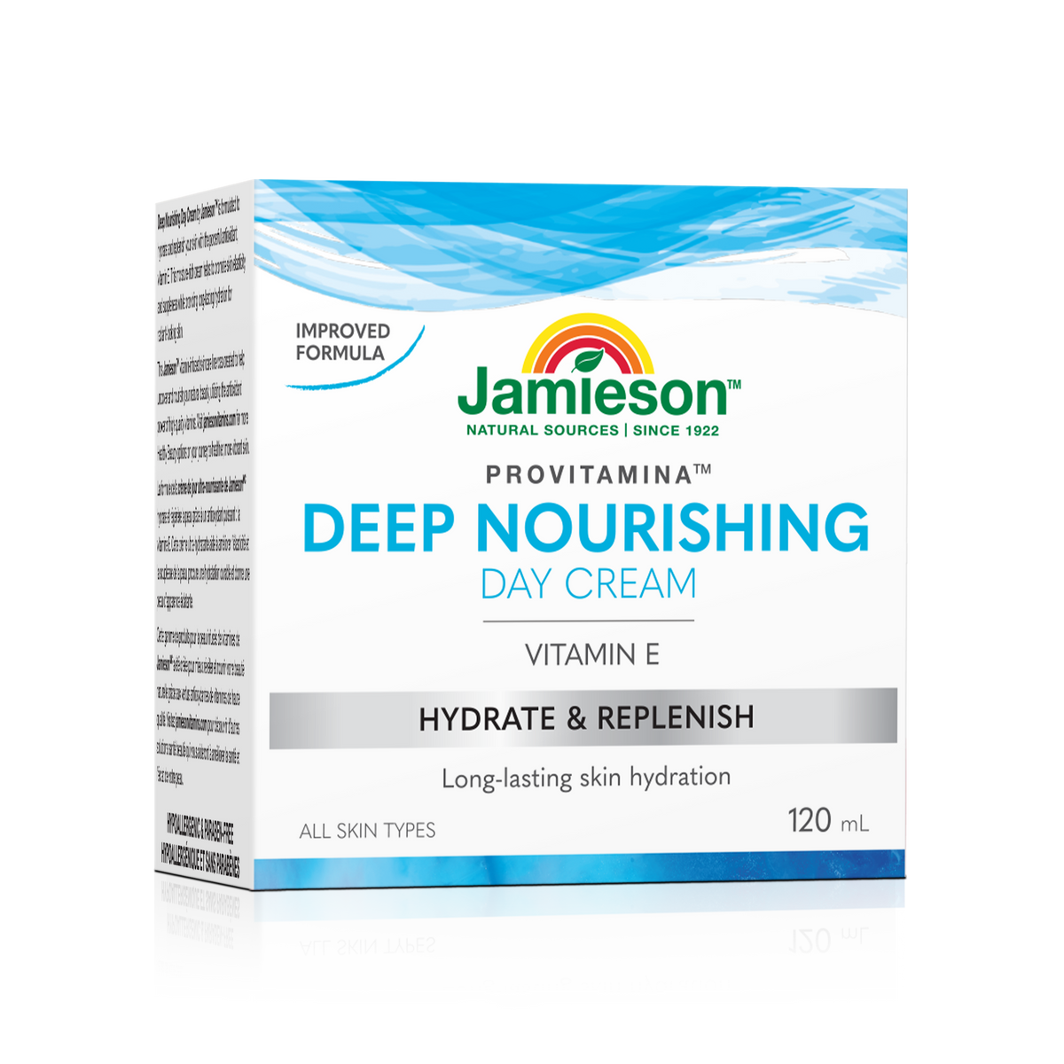 31000413 Jamieson Provitamina Vitamin E Deep Nourishing Day Cream, 120 ct 31000413_J_VitE_Nourishing_Cream_120ml_R2065_CTN_MAIN