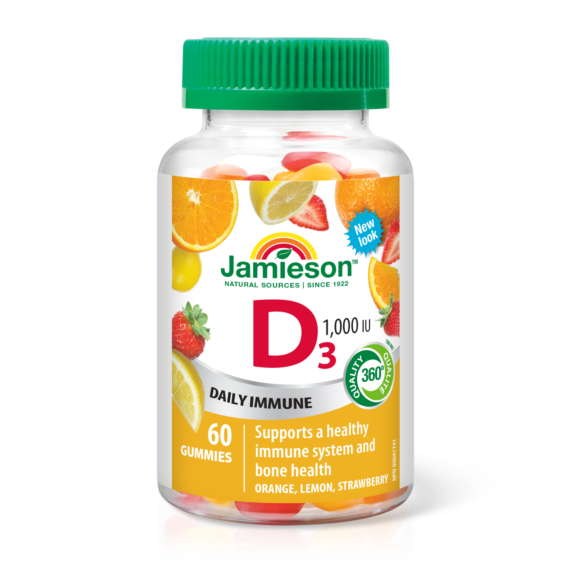 31000492 Jamieson Vitamin D3 1,000 IU Gummies Gummies 31000492_J_GUM_D3_1000IU_OrangeLemonStrawberry_250cc_R2055_BTL_MAIN