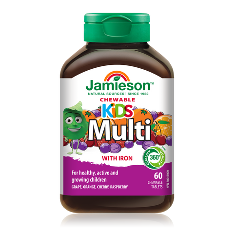 31000592 Jamieson Multivitamin for Kids Chewables, Fruit, 60 ct 31000592_J_Multi_Kids_Chewable_250cc_21004918_BTL_MAIN