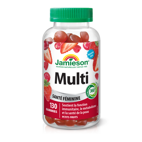 31000924 Jamieson Multivitamins For Women Gummies, Mixed Berry, 130 ct 31000924_J_GUM_Multi_Women_MixedBerry_625cc_R2025_BTL_MAIN2