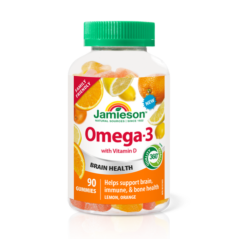 31001155 Jamieson Omega-3 Gummies | Family Friendly 90 Gummies 31001155_J_GUM_Omega-3_400cc_R2105_BTL_MAIN