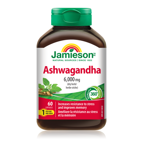 31001249 Jamieson Ashwagandha 6,000 mg Capsule 31001249_J_BTL_Ashwagandha_6000mg_250cc_21005056_MAIN