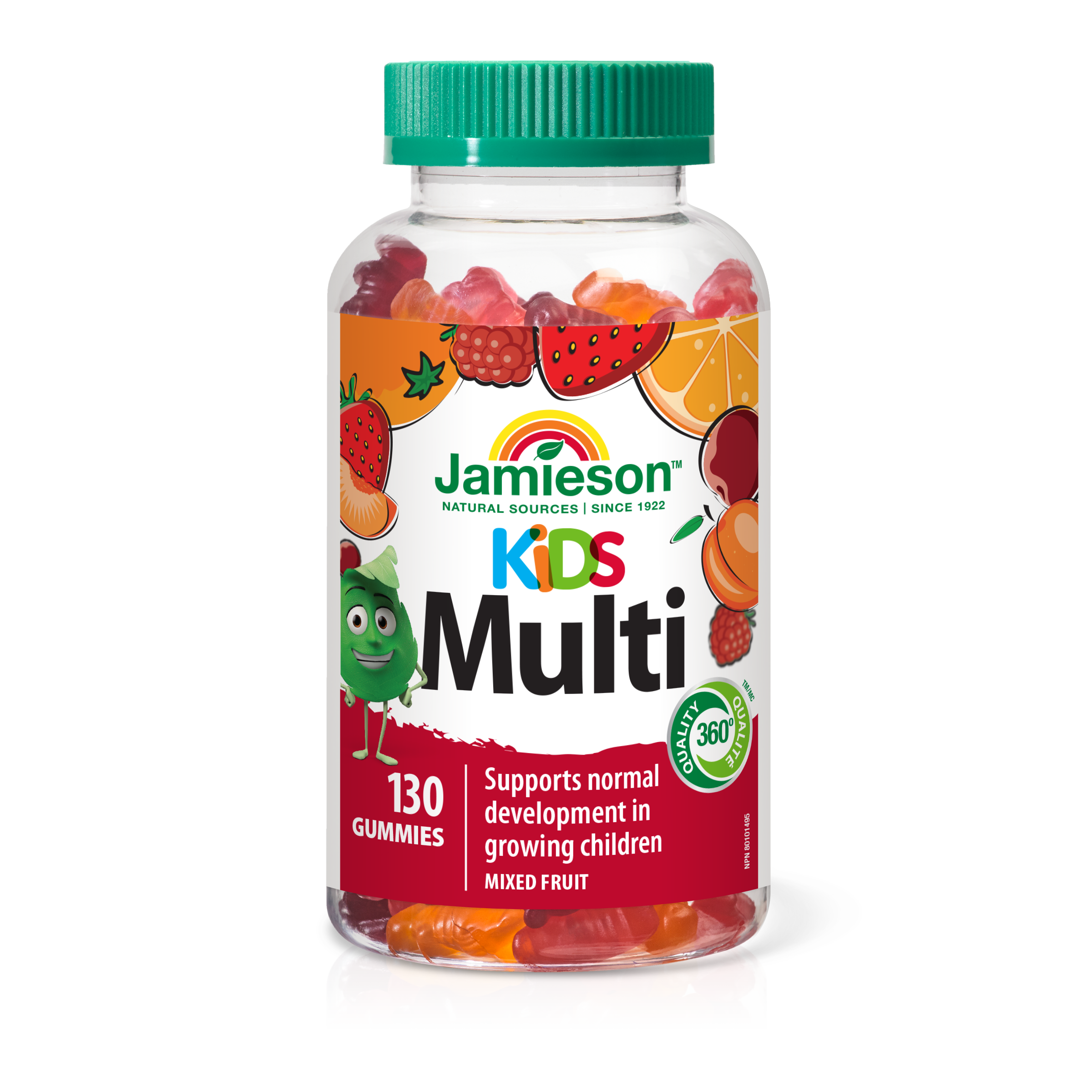 31001336 Jamieson Multivitamin Gummies for Kids, Mixed Fruit, 130 ct 31001336_J_GUM_Multi_Kids_625cc_R2105_BTL_MAIN