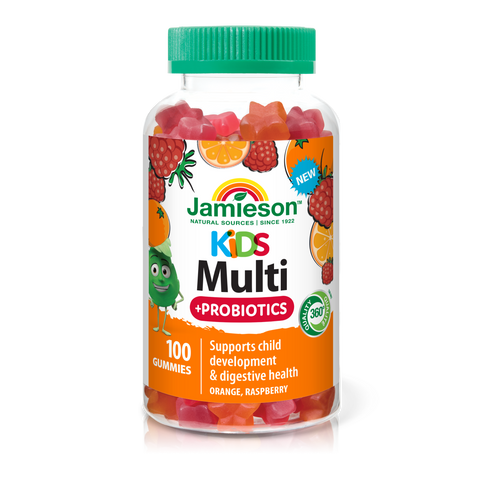 31002073 Jamieson Kids Multivitamin + Probiotic Gummies 31002073_J_GUM_KidsMulti+Probiotic_OrangeRasp_625cc_R2075_BTL_MAIN