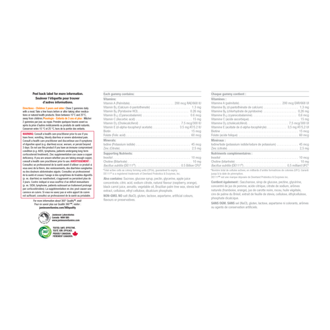 31002073 Jamieson Kids Multivitamin + Probiotic Gummies 31002073_J_GUM_KidsMulti+Probiotic_OrangeRasp_625cc_R2075_NFP
