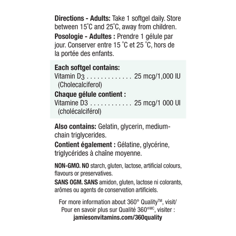 31002244 Jamieson Vitamin D3 1,000 IU | Softgels Softgels 31002244_J_D3_1000IU_Softgels_VS_375cc_21004598_NFP