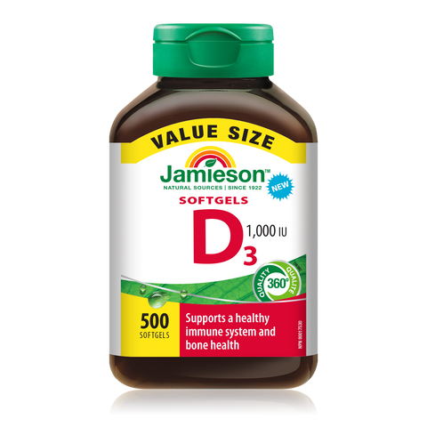 31002244 Jamieson Vitamin D3 1,000 IU | Softgels Softgels 31002244_J_LBL_D3_1000IU_Softgels_VS_375cc_21004598_BTL_MAIN