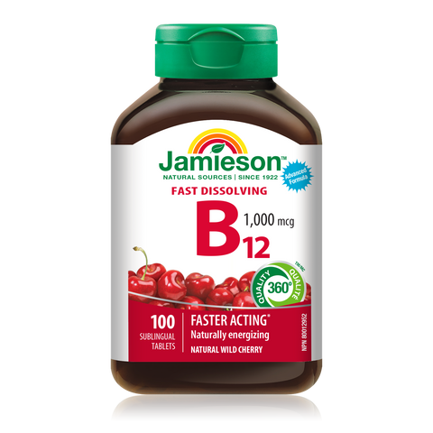 31000424 Jamieson Vitamin B12 Fast-Dissolving 1,000 mcg Tablet 5746_R2083_B12_1000mcg_160cc_BTL_MAIN