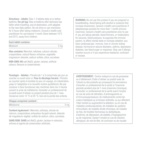 31000429 Jamieson Fast-Dissolving Melatonin 3 mg, 100 ct 5900_R2034_Melatonin3mg_160cc_NFP