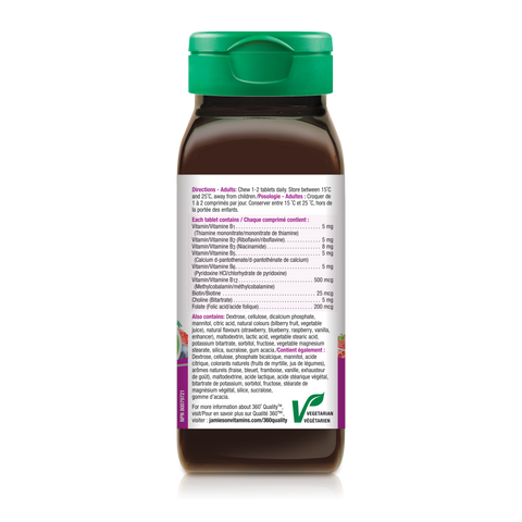 31000464 Jamieson Vitamin B Complex, 90 ct 6599_J_BTL_B_Complex_Chewable_BerryBliss_375cc_R2063_DIR