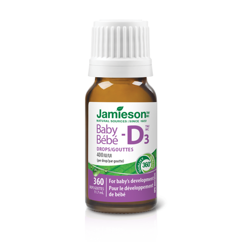 31000481 Jamieson Baby-D Vitamin D3 Droplets 400 IU, 11.7 mL 6925_R2084_Baby-D3_Drops_400IU_BTL_ALT
