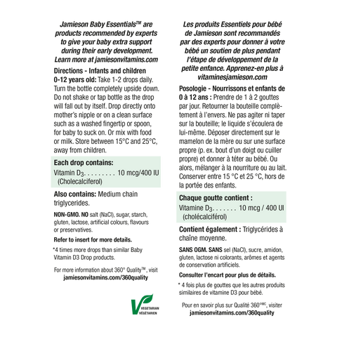 31000481 Jamieson Baby-D | Vitamin D3 Droplets 11.7 mL 6925_R2084_Baby-D3_Drops_400IU_NFP
