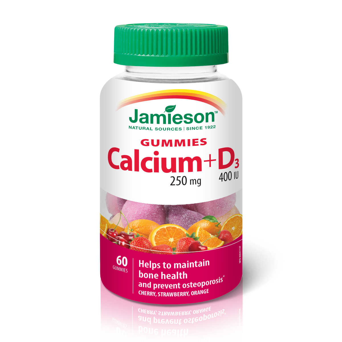 31000529 Jamieson Calcium + Vitamin D3 Gummies, Cherry, Strawberry, Orange, 60 ct 7491_MAIN
