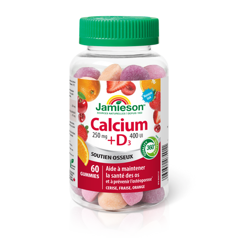 31000529 Jamieson Calcium + Vitamin D3 | Gummies Cherry, Strawberry, Orange Flavour 60 Gummies 7491_R2094_Calcium+D_CherryStrawOraGummies_500cc_BTL_MAIN2