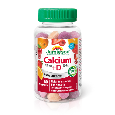 31000529 Jamieson Calcium + Vitamin D3 Gummies, Cherry, Strawberry, Orange, 60 ct 7491_R2094_Calcium+D_CherryStrawOraGummies_500cc_BTL_MAIN