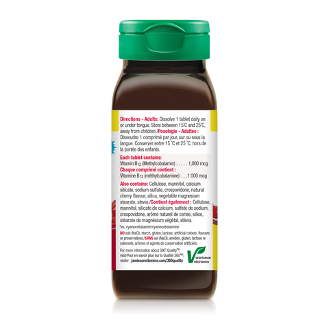 31000628 Jamieson Vitamin B12 Fast-Dissolving 1,000 mcg Tablet 7957_R2083_B12_1000mcg_VS_250cc_BTL_NFP