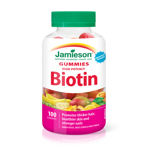 31000636 Jamieson Biotin Gummies 2,500 mcg, Sweet Lemon, & Fruit Punch, 100 ct 7968_MAIN