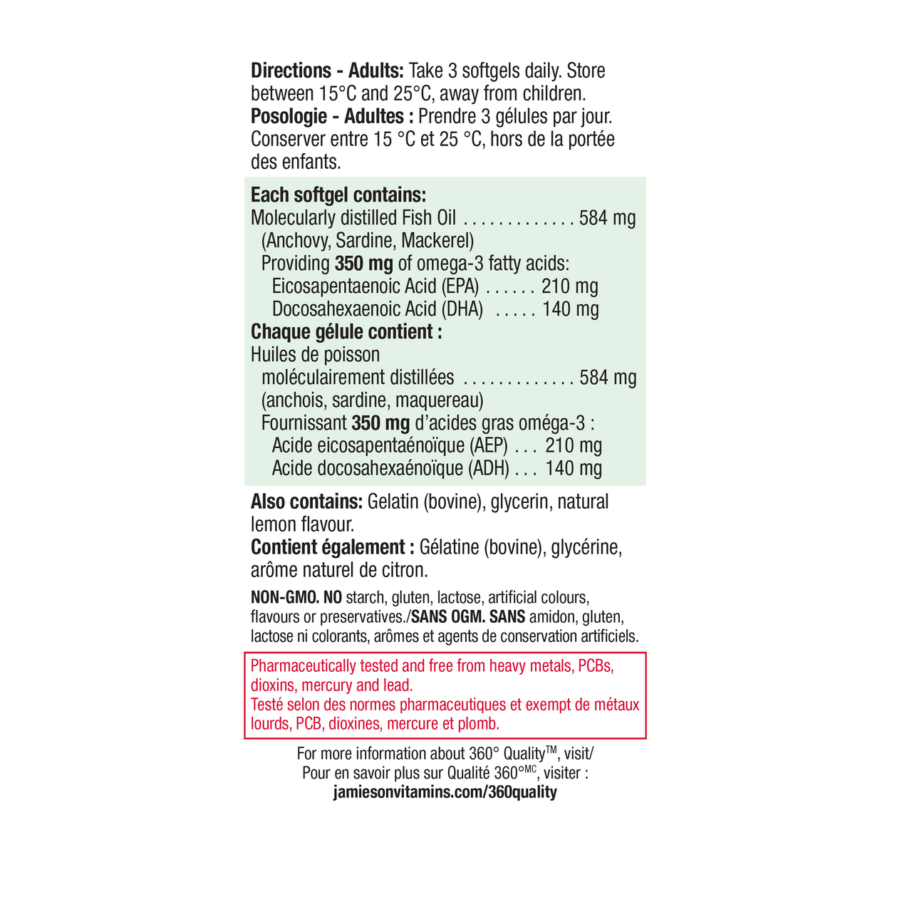 No Fishy Aftertaste Omega3 Mini Jamieson Vitamins