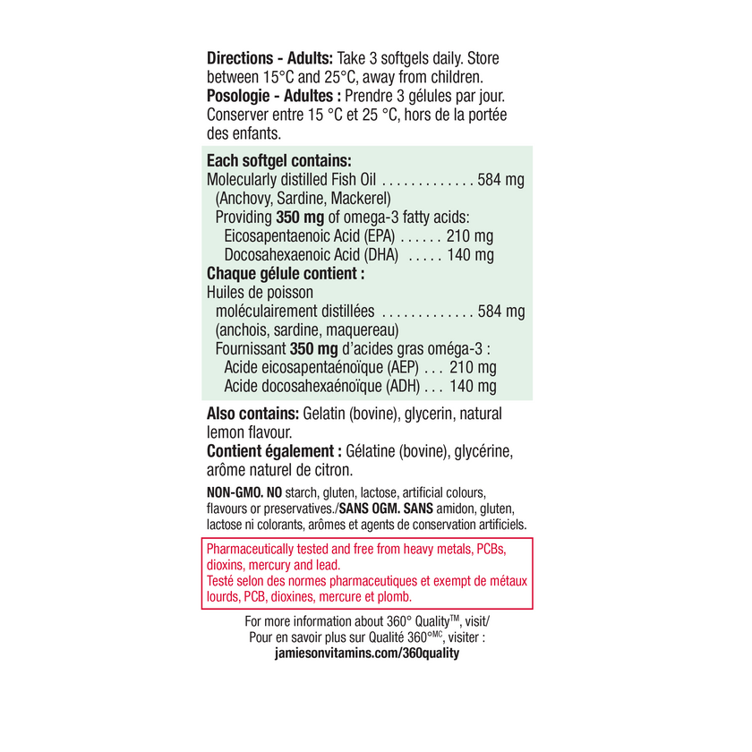 No Fishy Aftertaste Omega3 Mini Jamieson Vitamins