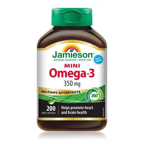 31000848 Jamieson No Fishy Aftertaste Omega-3 Mini, 200 ct 9028_R2015_NFA_Omega-3_Mini_ES_375cc_BTL_MAIN