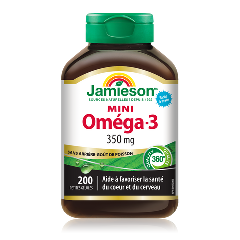 31000848 Jamieson No Fishy Aftertaste Omega-3 Mini, 200 ct 9028_R2015_NFA_Omega-3_Mini_ES_375cc_BTL_MAIN2