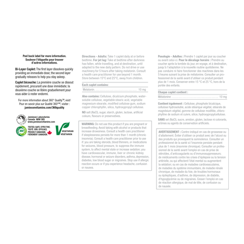 31000868 Jamieson Melatonin Timed Release 10 mg Caplet 9056_R2044_Melatonin_10mg_250cc_NFP