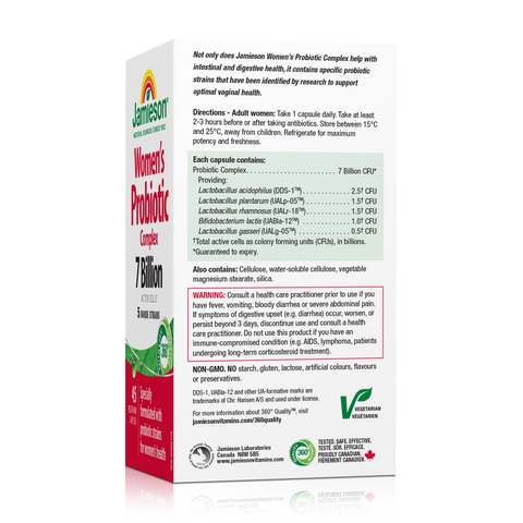 31000884 Jamieson Womens Probiotic Complex 7 Billion CFU, 45 ct 9103_R2062_Probiotic_WomensComplex_7B_CTN_DIS