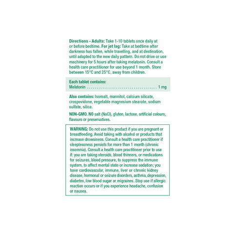 31000902 Jamieson Fast-Dissolving Melatonin 1 mg, 60 ct 9129_NFP