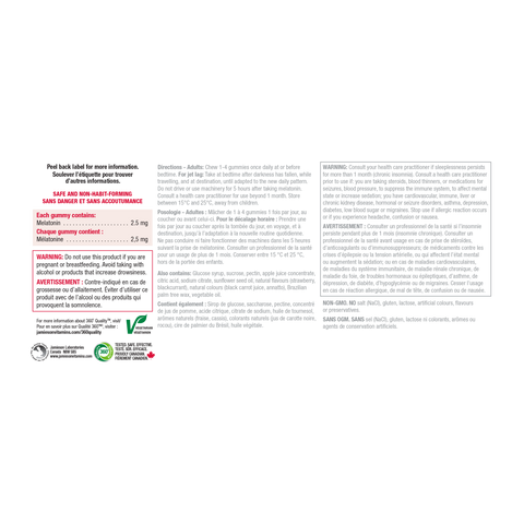 31000903 Jamieson Melatonin Gummies 2.5 mg 9131_R2094_GUM_Melatonin_250cc_NFP