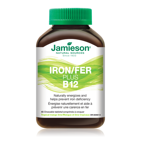31000931 Jamieson Iron + Vitamin B12 Chewable, Tropical Mango, 45 ct 9172_ALT