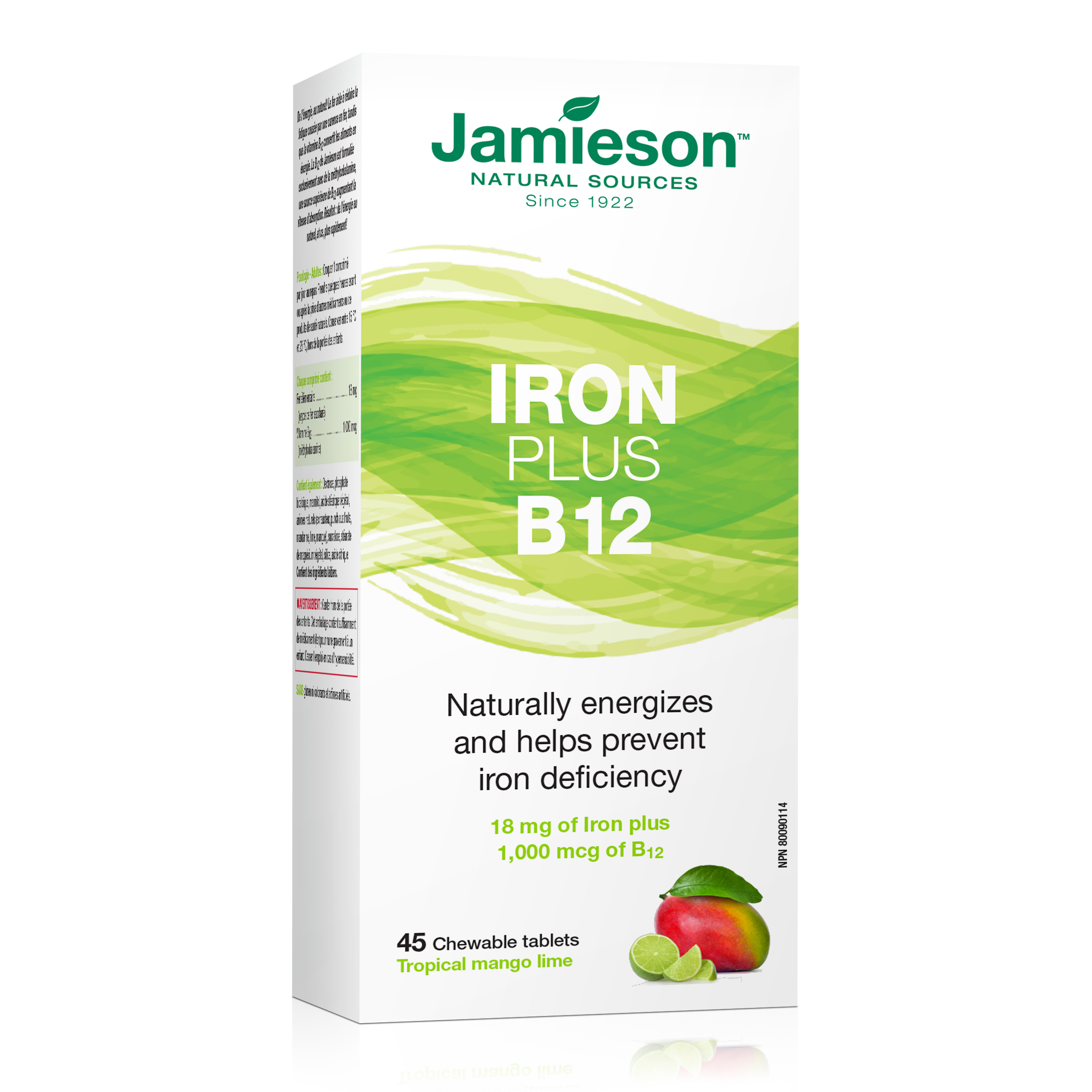31000931 Jamieson Iron + Vitamin B12 Chewable, Tropical Mango, 45 ct 9172_MAIN